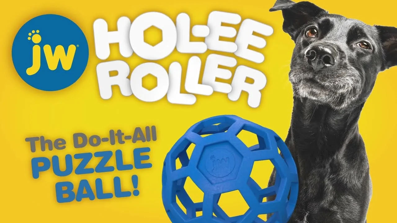 Palla per cani in gomma naturale per snack, 19 cm, assortita – JW Hol-ee Roller - immagine 2