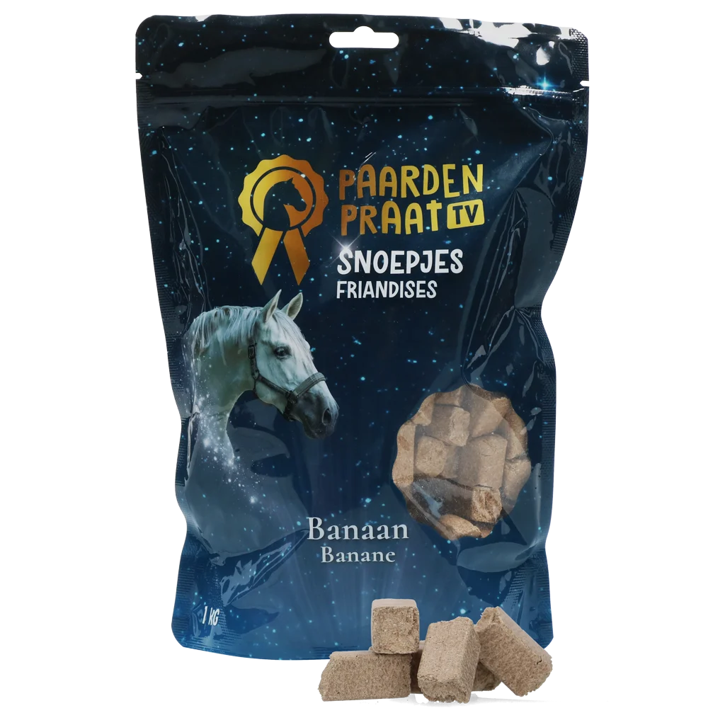 Snack per cavalli alla banana, 1 kg – Paardenpraat TV - immagine 1