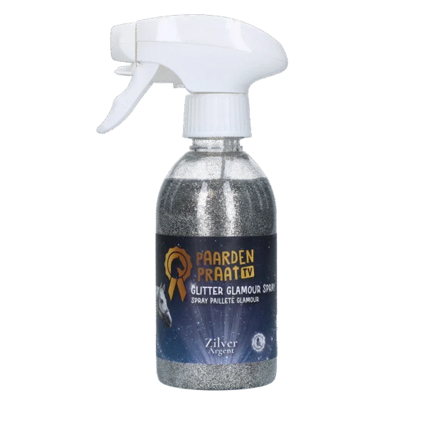 Spray glitterato per cavalli e pony, 250 ml – Paardenpraat TV Glitter Glamour Spray argento