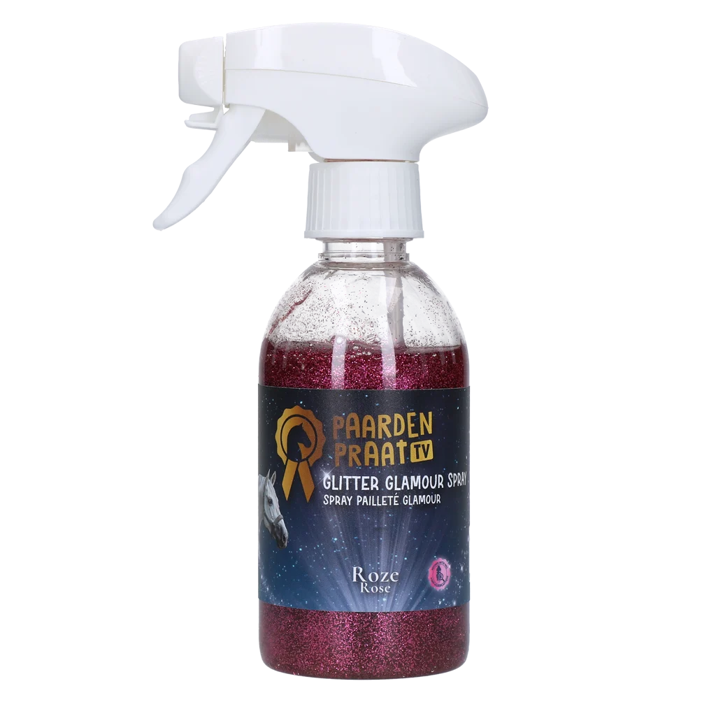 Spray glitterato per cavalli, rosa, 250 ml – Paardenpraat TV Glitter Glamour Spray - immagine 1