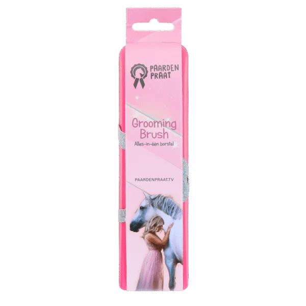 Spazzola per strigliare e lavare il cavallo, rosa M, 17,5 cm – Paardenpraat TV Grooming Brush