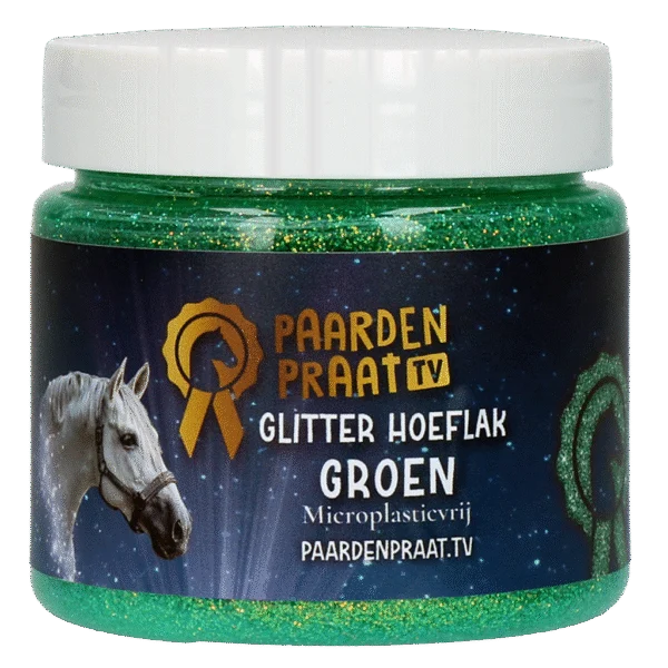 Smalto glitter per zoccoli a base d’acqua, turchese – Paardenpraat TV Glitter Hoeflak