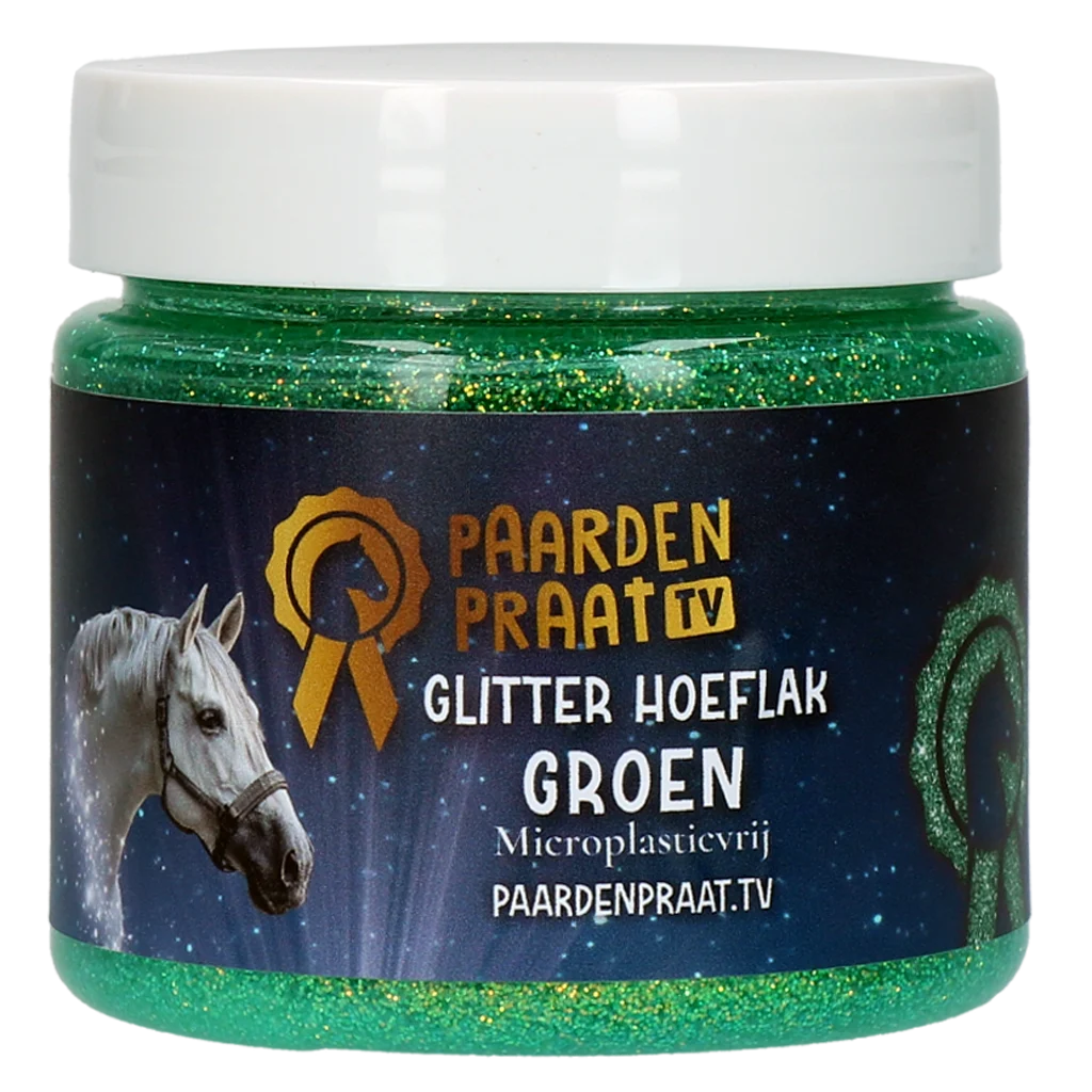 Smalto glitter per zoccoli a base d’acqua, turchese – Paardenpraat TV Glitter Hoeflak - immagine 1