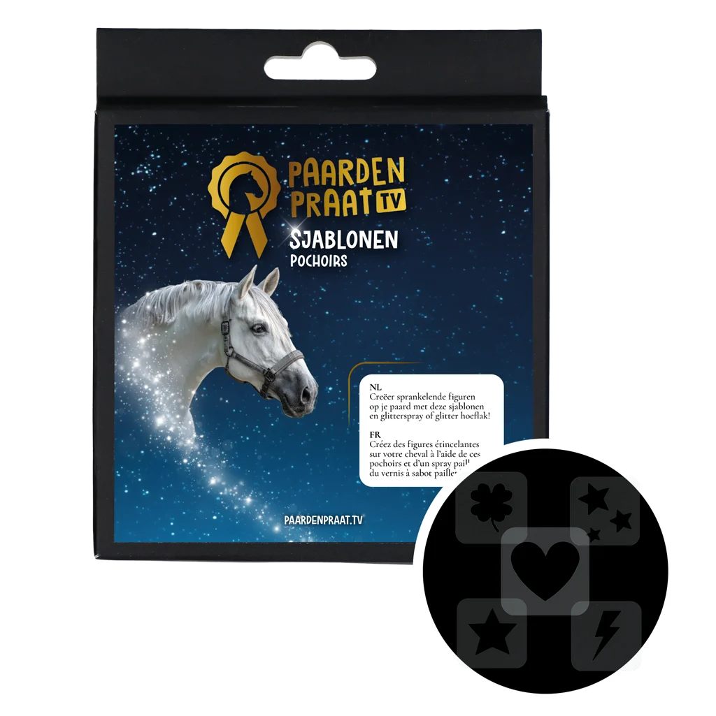 Stencil per cavalli per glitter, 5 pezzi – Paardenpraat TV - immagine 1