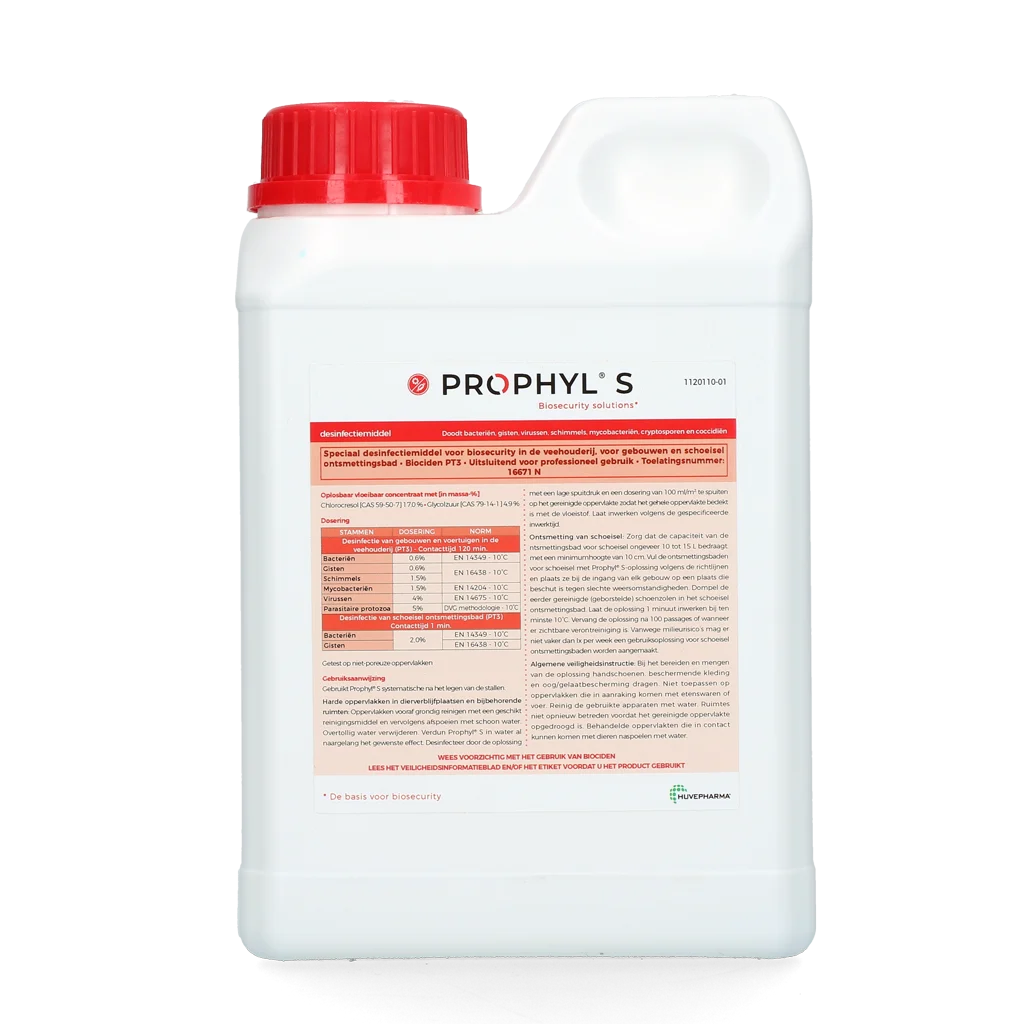 Disinfettante per ricoveri per animali 1 l – Huvepharma Prophyl S - immagine 1