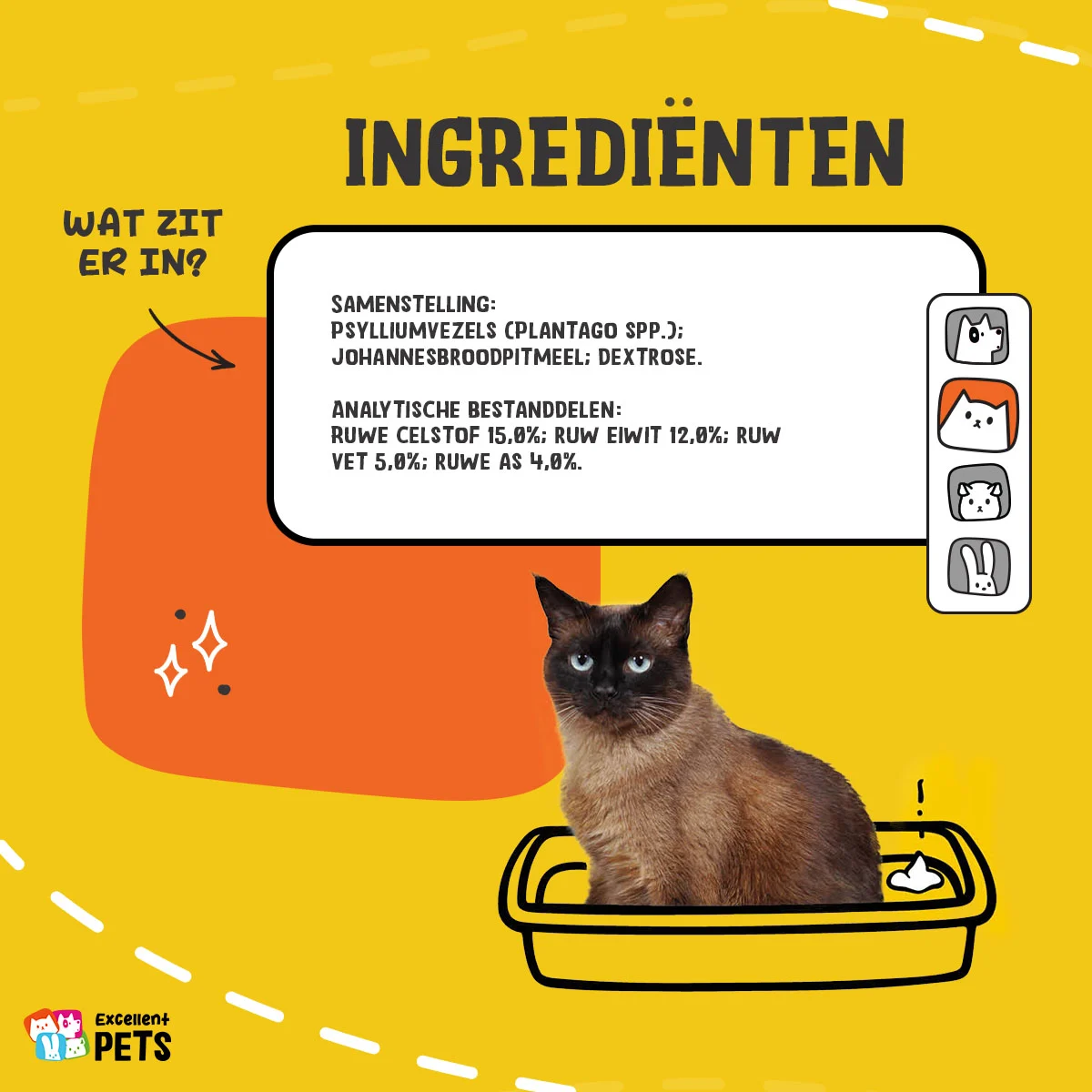 Polvere di psillio per gatti con farina di carruba, 100 g – Excellent Pets Cat Psyllium+ - immagine 4