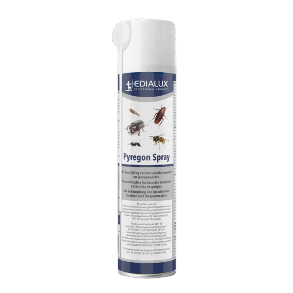 Insetticida spray con cannuccia per insetti striscianti e nidi di vespe, 400 ml – Edialux Pyregon Spray