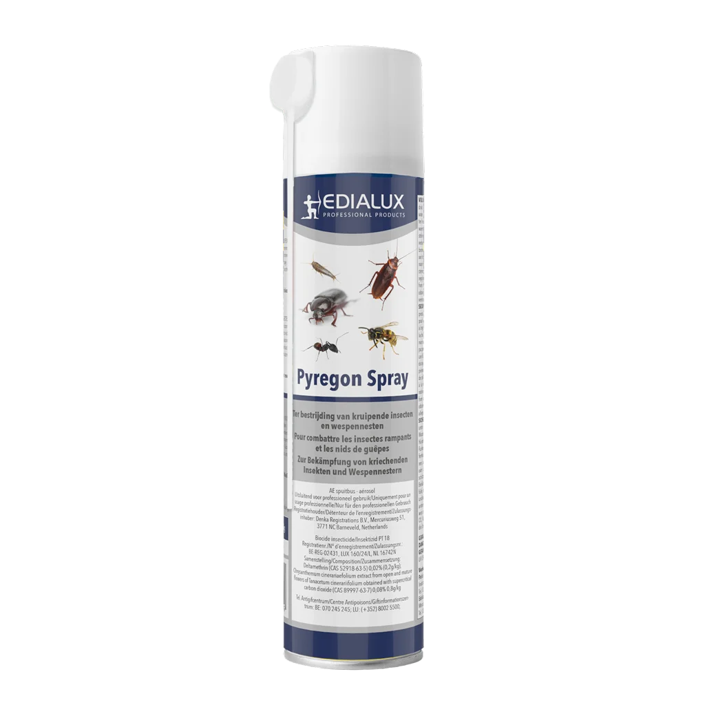 Insetticida spray con cannuccia per insetti striscianti e nidi di vespe, 400 ml – Edialux Pyregon Spray - immagine 1