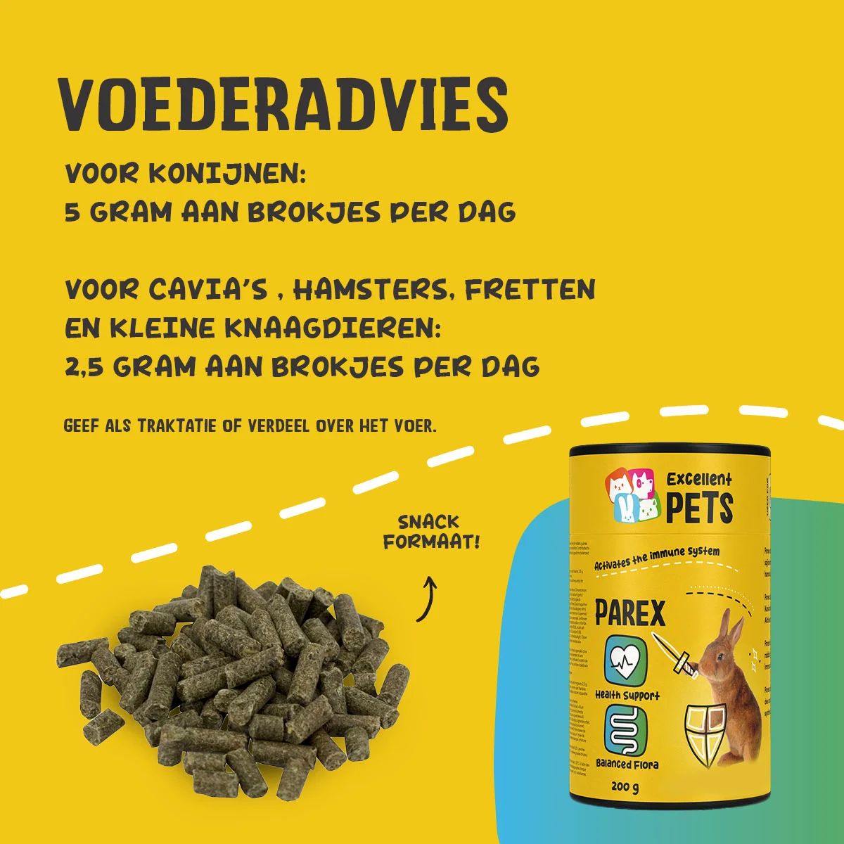 Mangime complementare in pellet per conigli, 200 g – Excellent Pets Rabbit Parex - immagine 3