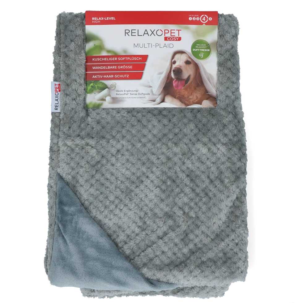 Coperta per cani in microplush, grigia, 65 x 95 cm – Relaxopet Cosy Multi-Plaid Original - immagine 1