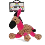 Peluche per cani Asinello con fischietto, rosa M, 26 x 33 cm – Retro Dog Donkey
