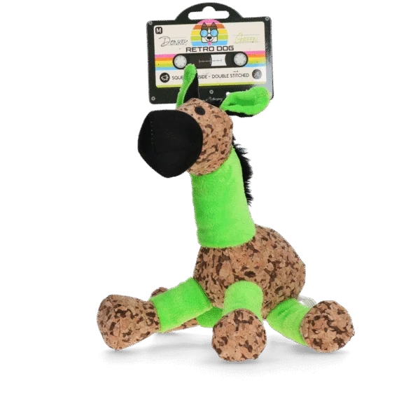 Peluche per cani asinello con squeaker, verde M – Retro Dog Donkey