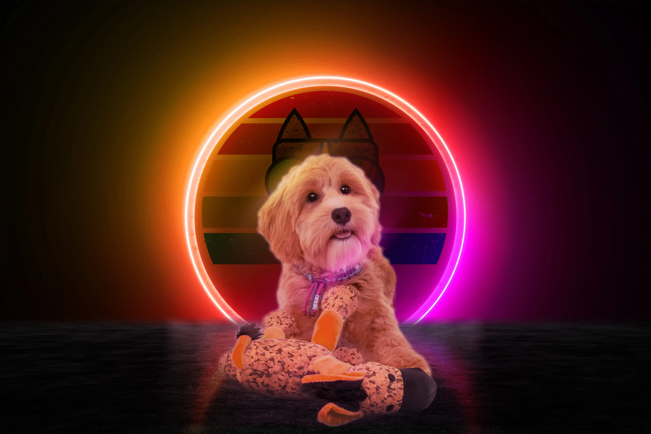 Peluche per cani Asinello con dispositivo sonoro, arancione S – Retro Dog Donkey - immagine 3