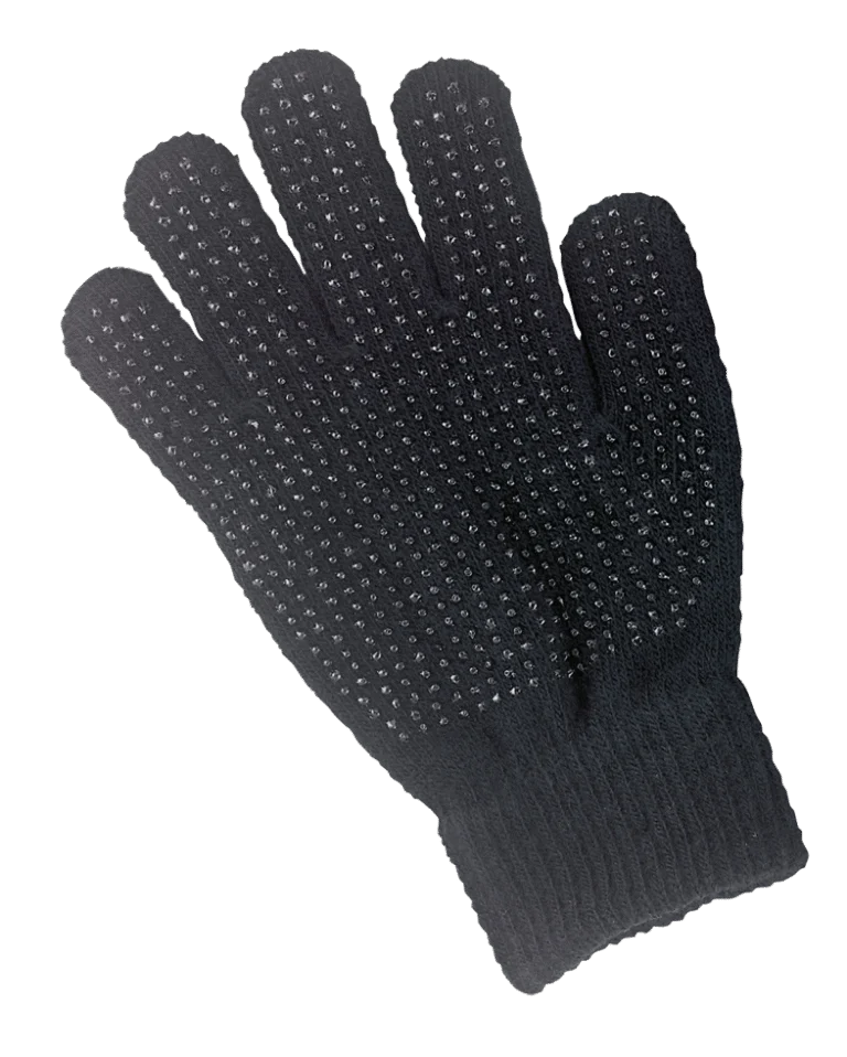 Guanto da equitazione nero con grip sul palmo, per adulti – Magic Grippy