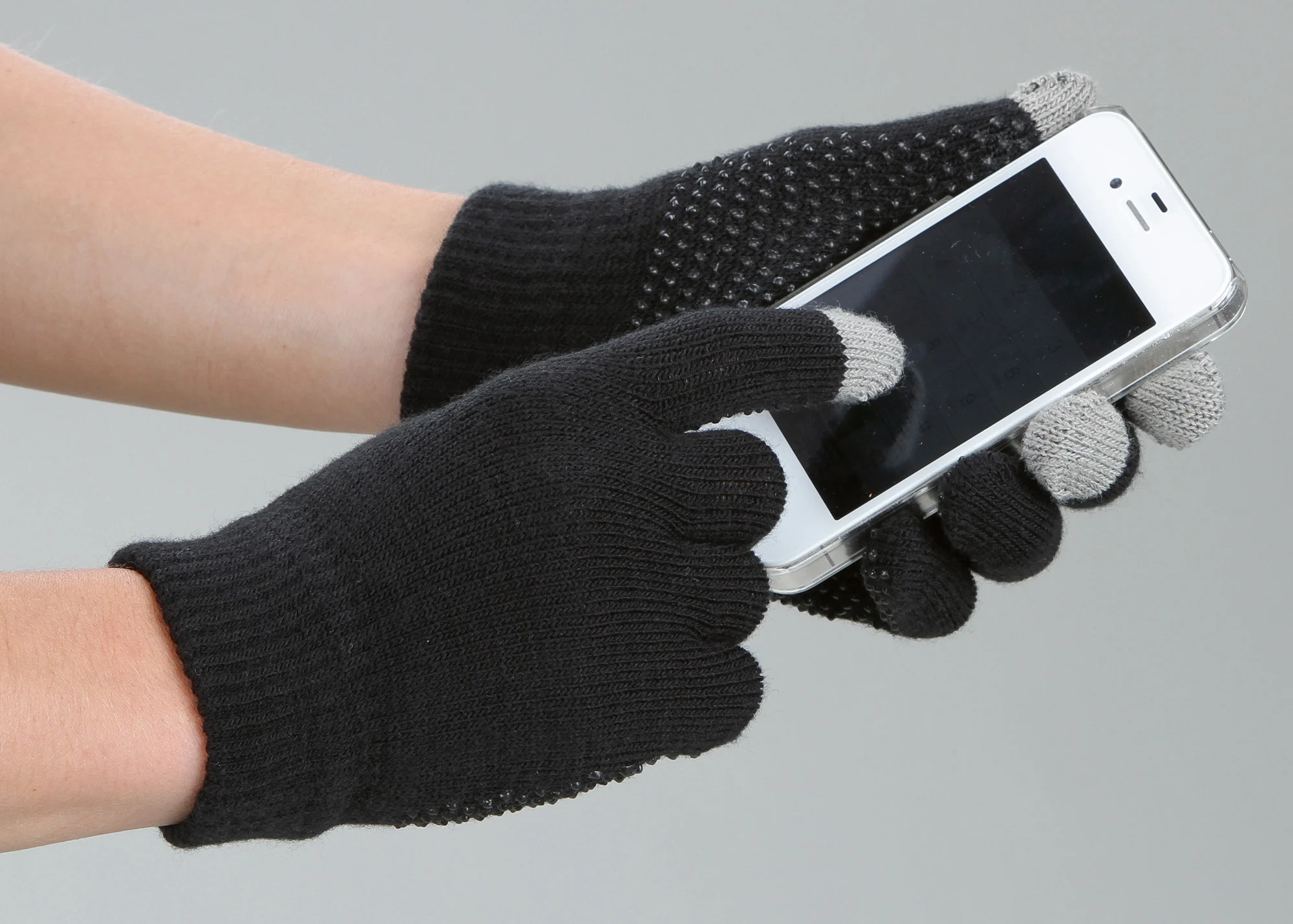 Guanti da equitazione Magic Touch neri con grip, taglia unica - immagine 2