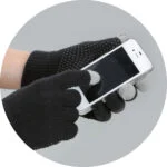 Guanti da equitazione Magic Touch neri con grip, taglia unica - immagine 3