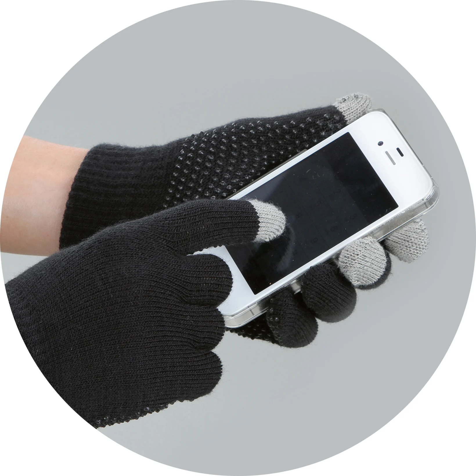 Guanti da equitazione Magic Touch neri con grip, taglia unica - immagine 3