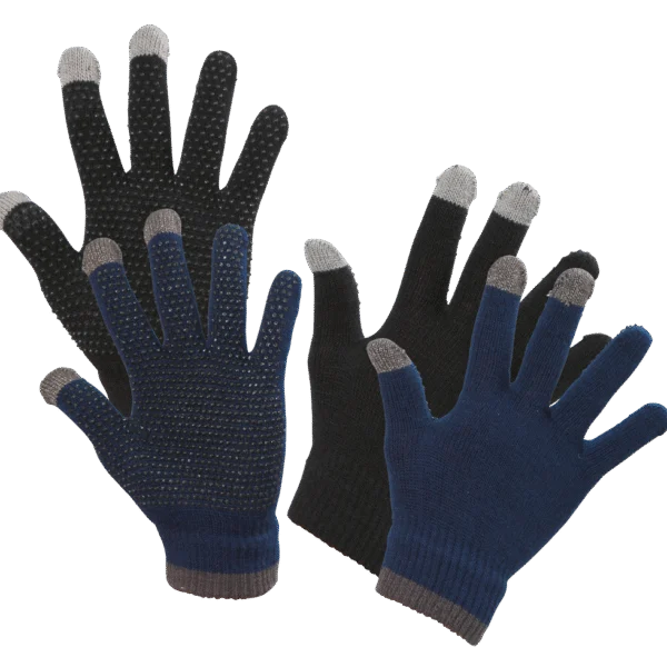 Guanti da equitazione Magic Touch neri con grip, taglia unica