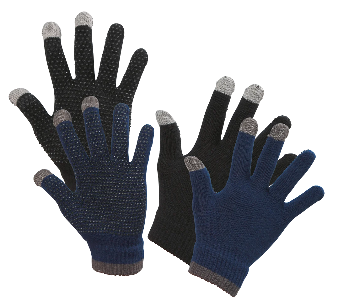 Guanti da equitazione Magic Touch neri con grip, taglia unica - immagine 1