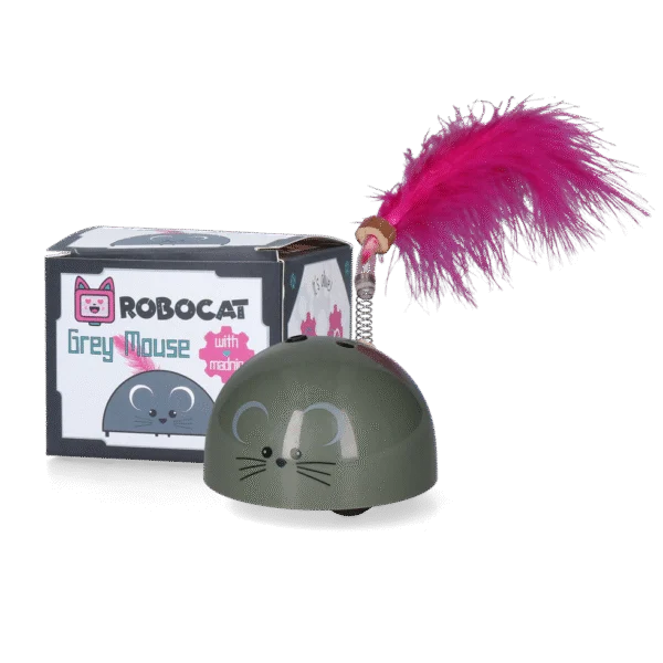 Topo giocattolo con sensore di movimento e Madnip, grigio – Robocat Mouse