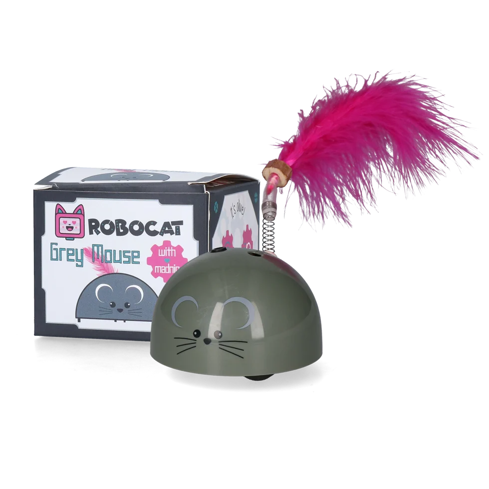 Topo giocattolo con sensore di movimento e Madnip, grigio – Robocat Mouse - immagine 1