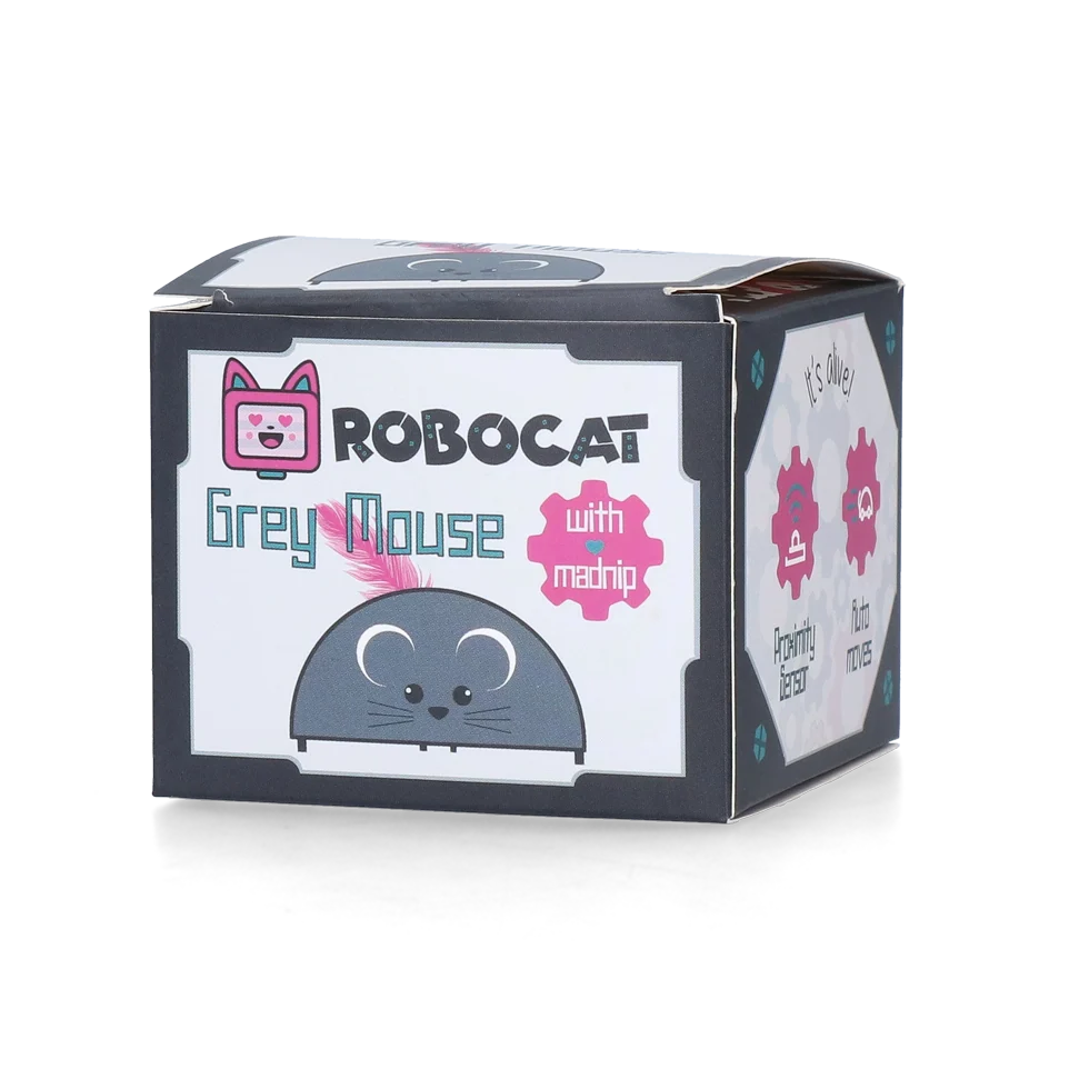 Topo giocattolo con sensore di movimento e Madnip, grigio – Robocat Mouse - immagine 4