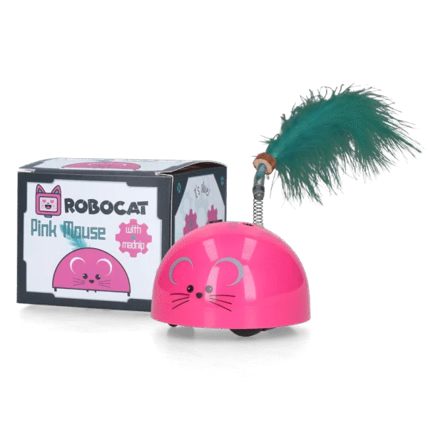 Topo giocattolo con sensore di movimento e Madnip, rosa – Robocat Mouse