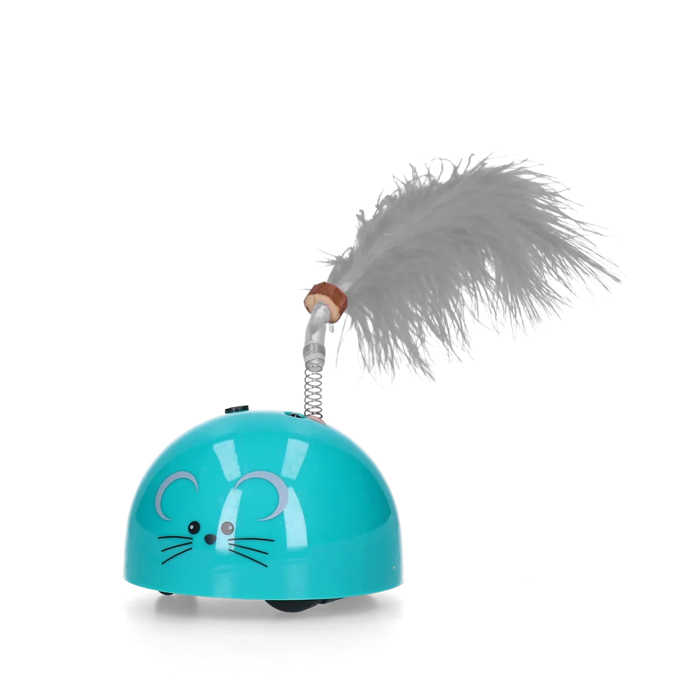 Topolino giocattolo con sensore di movimento e madnip, color petrolio – Robocat Mouse - immagine 2