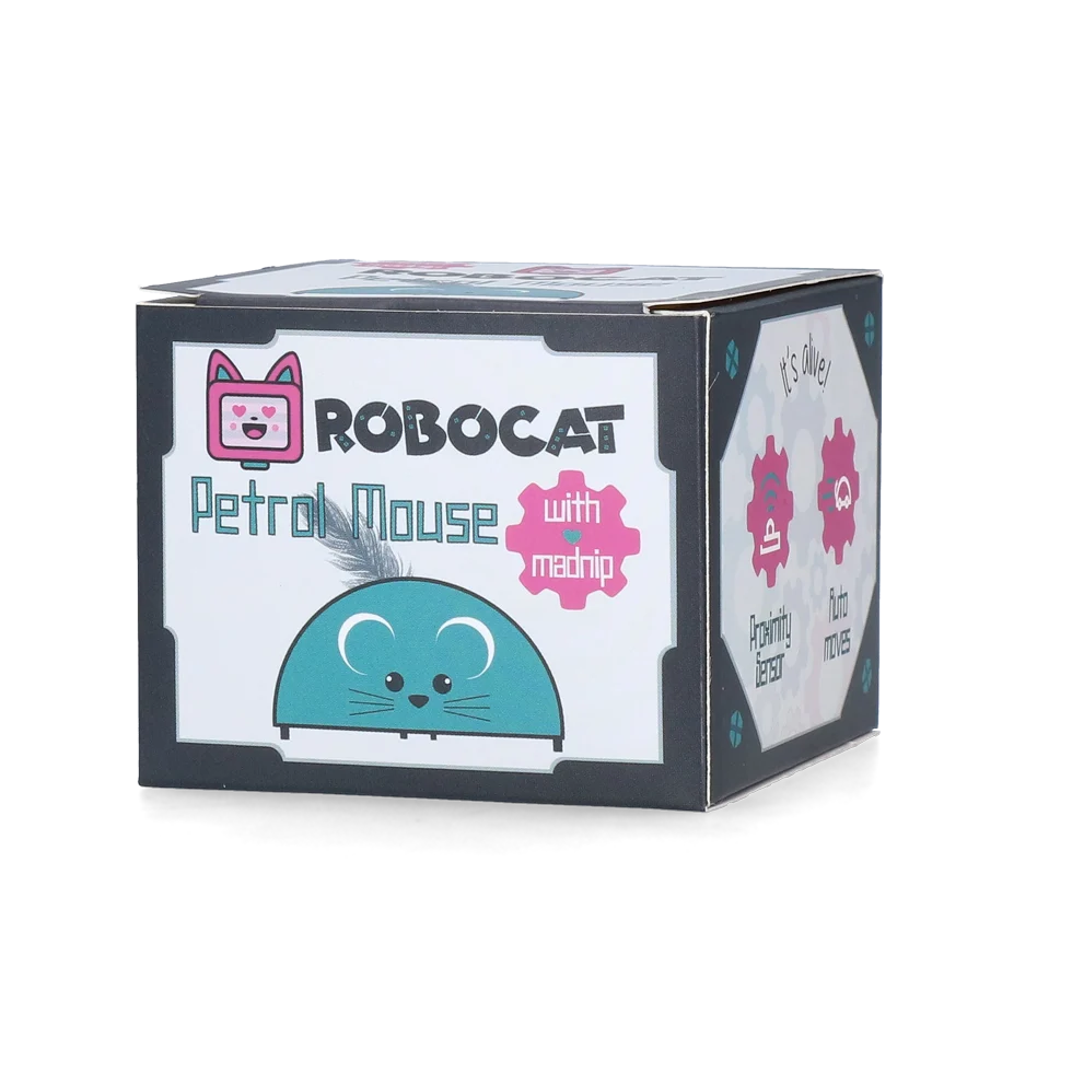Topolino giocattolo con sensore di movimento e madnip, color petrolio – Robocat Mouse - immagine 3