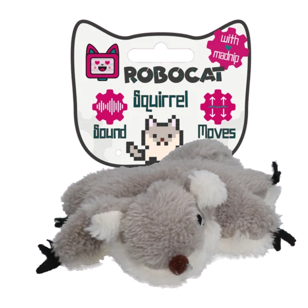 Gioco interattivo per gatti con suoni e madnip – Robocat Scoiattolo