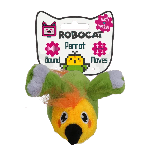 Gioco interattivo per gatti con suoni e madnip – Robocat Pappagallo