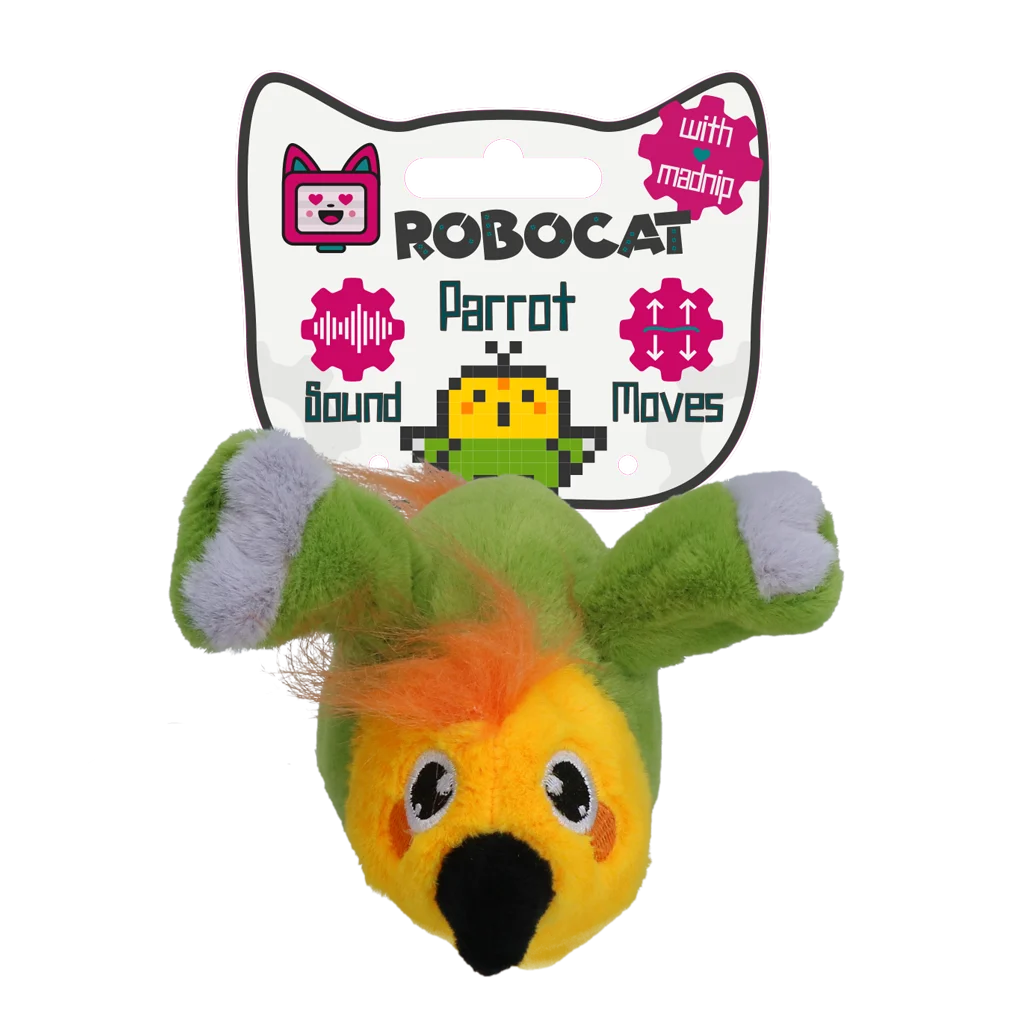 Gioco interattivo per gatti con suoni e madnip – Robocat Pappagallo - immagine 1