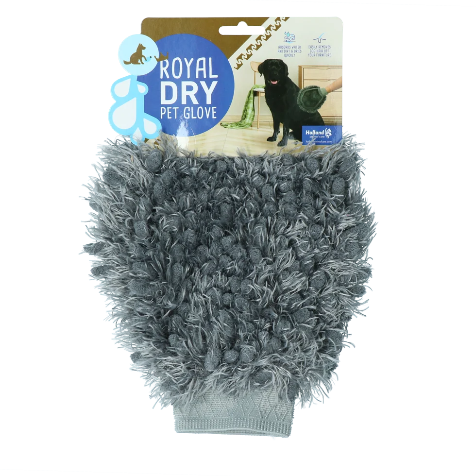 Guanto spazzola in microfibra per cani, 24 x 18 cm – Royal Dry - immagine 1