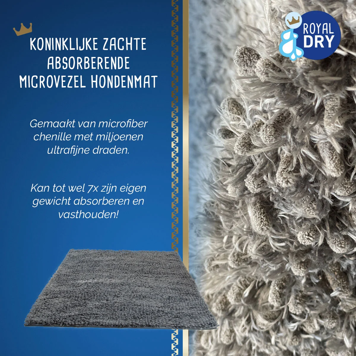Tappetino assorbente in microfibra con fondo antiscivolo, 61 x 45 cm – Royal Dry - immagine 2