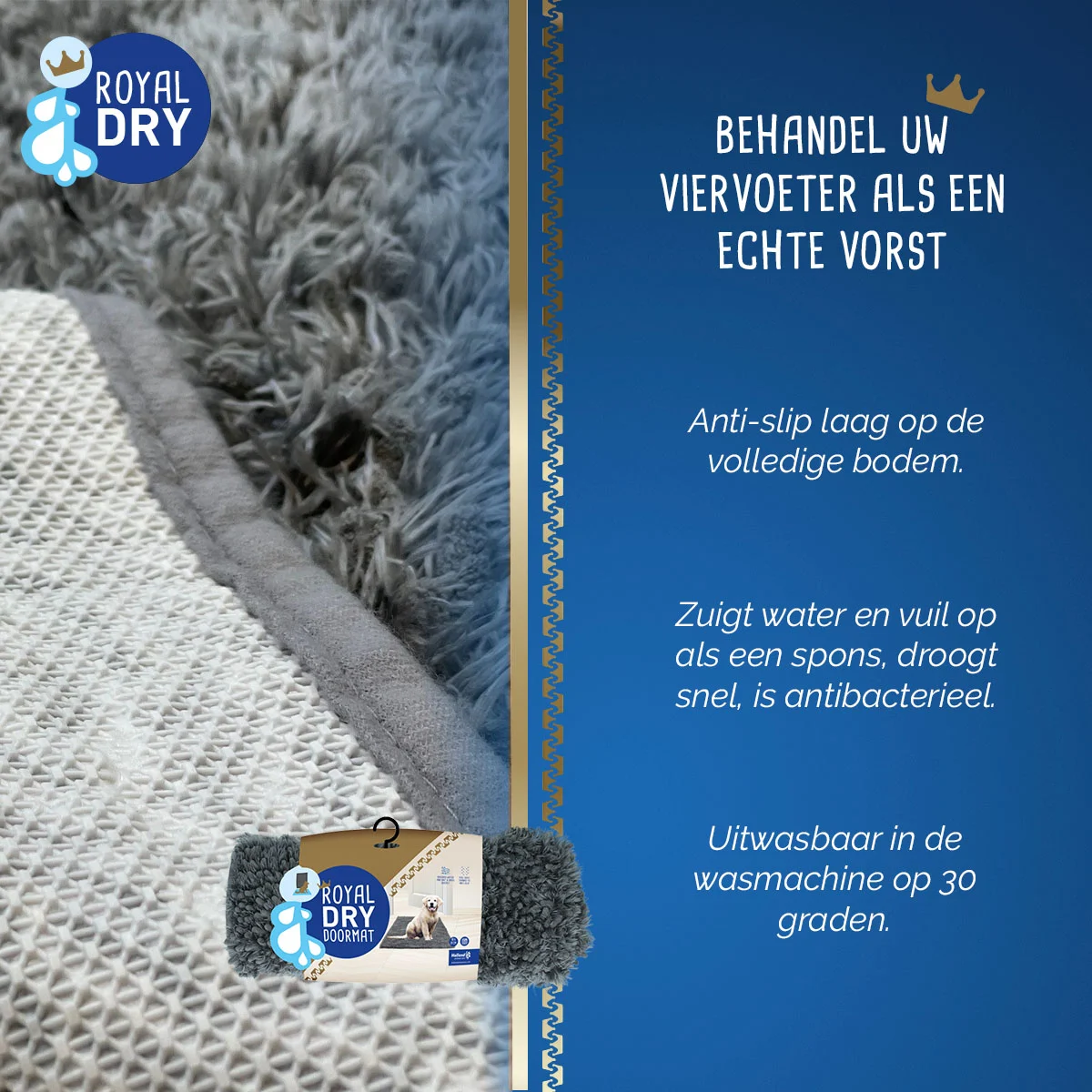 Tappetino assorbente per cani da mettere vicino alla porta, 91 x 152 cm – Royal Dry - immagine 4
