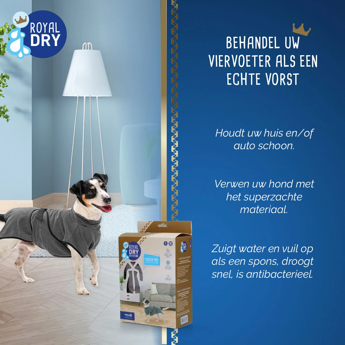 Accappatoio per cani in microfibra S, lunghezza del dorso da 37 a 45 cm – Royal Dry - immagine 5