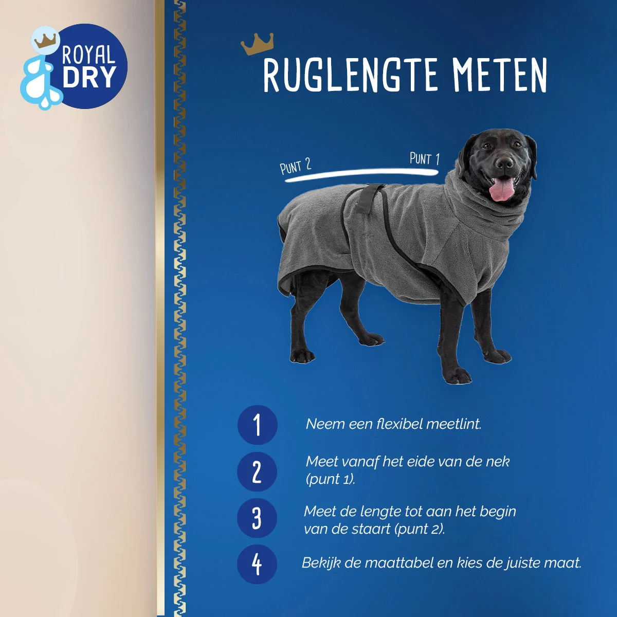 Accappatoio per cani in microfibra S, lunghezza del dorso da 37 a 45 cm – Royal Dry - immagine 3