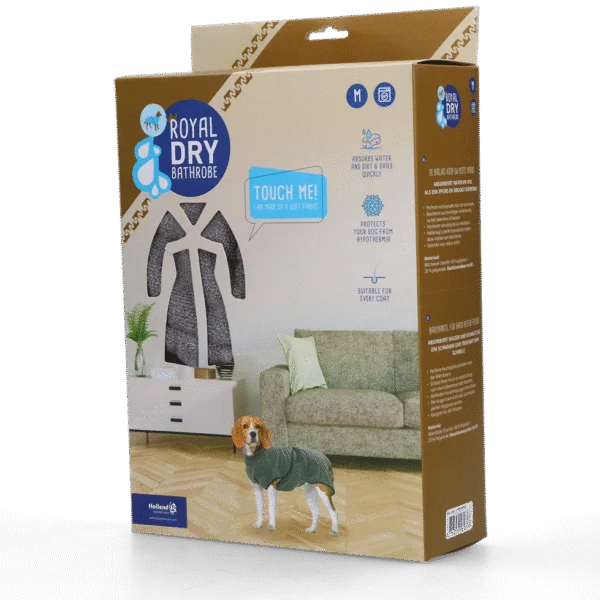 Accappatoio per cani in microfibra M, lunghezza del dorso da 50 a 58 cm – Royal Dry