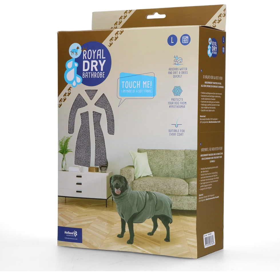 Accappatoio per cani in microfibra L, lunghezza del dorso da 60 a 68 cm – Royal Dry - immagine 1