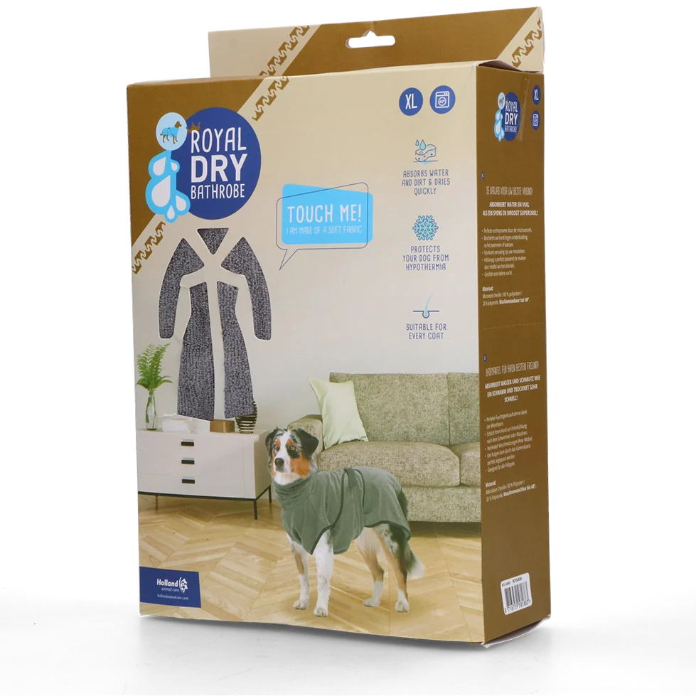 Accappatoio per cani in microfibra XL, lunghezza del dorso da 70 a 80 cm – Royal Dry - immagine 1