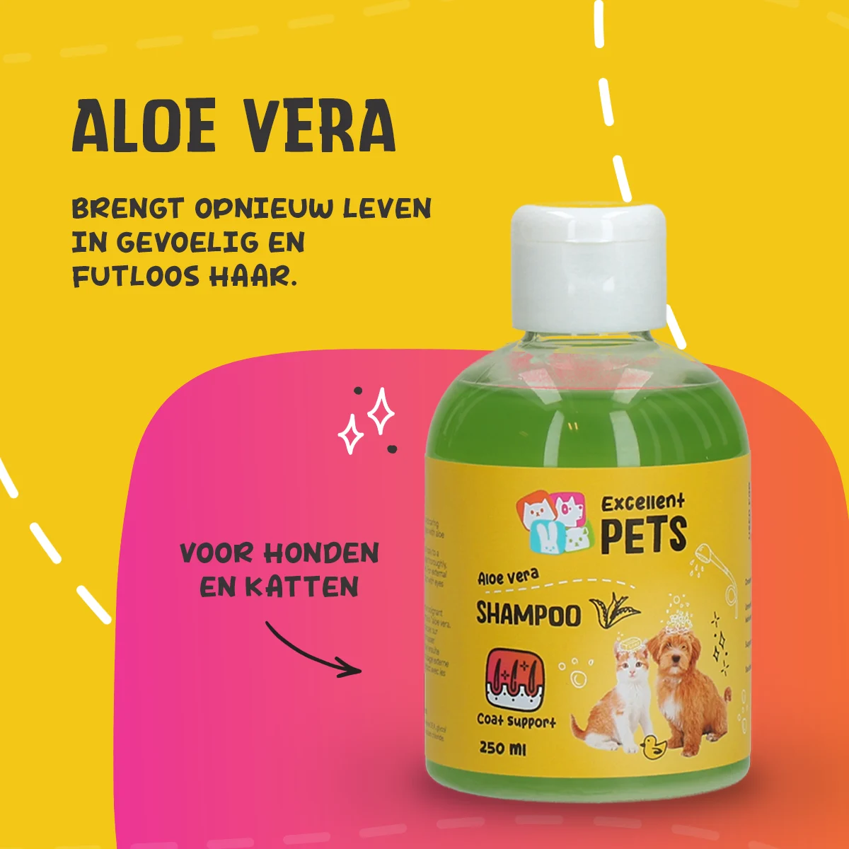 Shampoo per cani con Aloe Vera per pelli sensibili, 250 ml – Excellent Pets Shampoo Aloe Vera - immagine 4