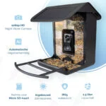 Mangiatoia per uccelli con telecamera e pannello solare, 1,5 l – Hofman Animal Care AI Bird Feeder - immagine 2