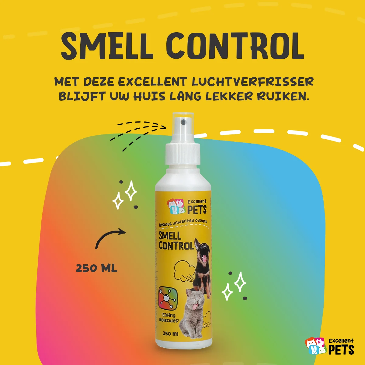 Deodorante spray per ambienti destinati agli animali 250 ml – Excellent Pets Smell Control - immagine 3