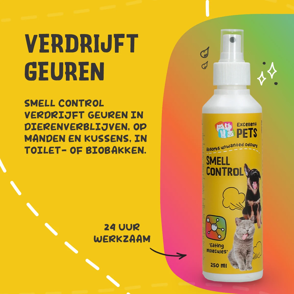Deodorante spray per ambienti destinati agli animali 250 ml – Excellent Pets Smell Control - immagine 5