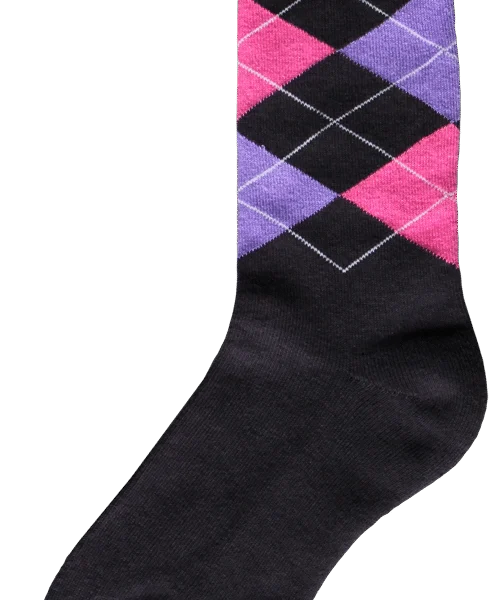 Calze da equitazione grigio scuro, rosa e viola, taglia da 43 a 46