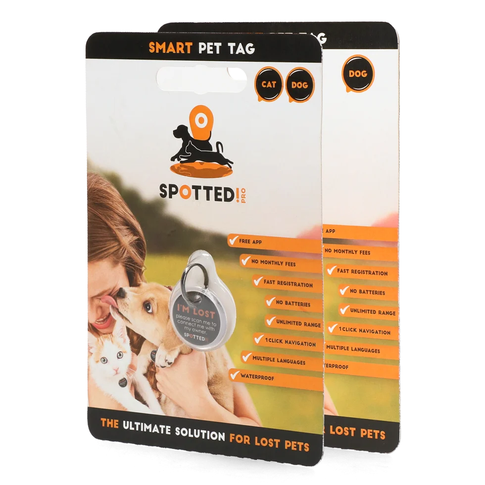 Medaglietta per cani e gatti M, impermeabile – Spotted! Pro - immagine 3