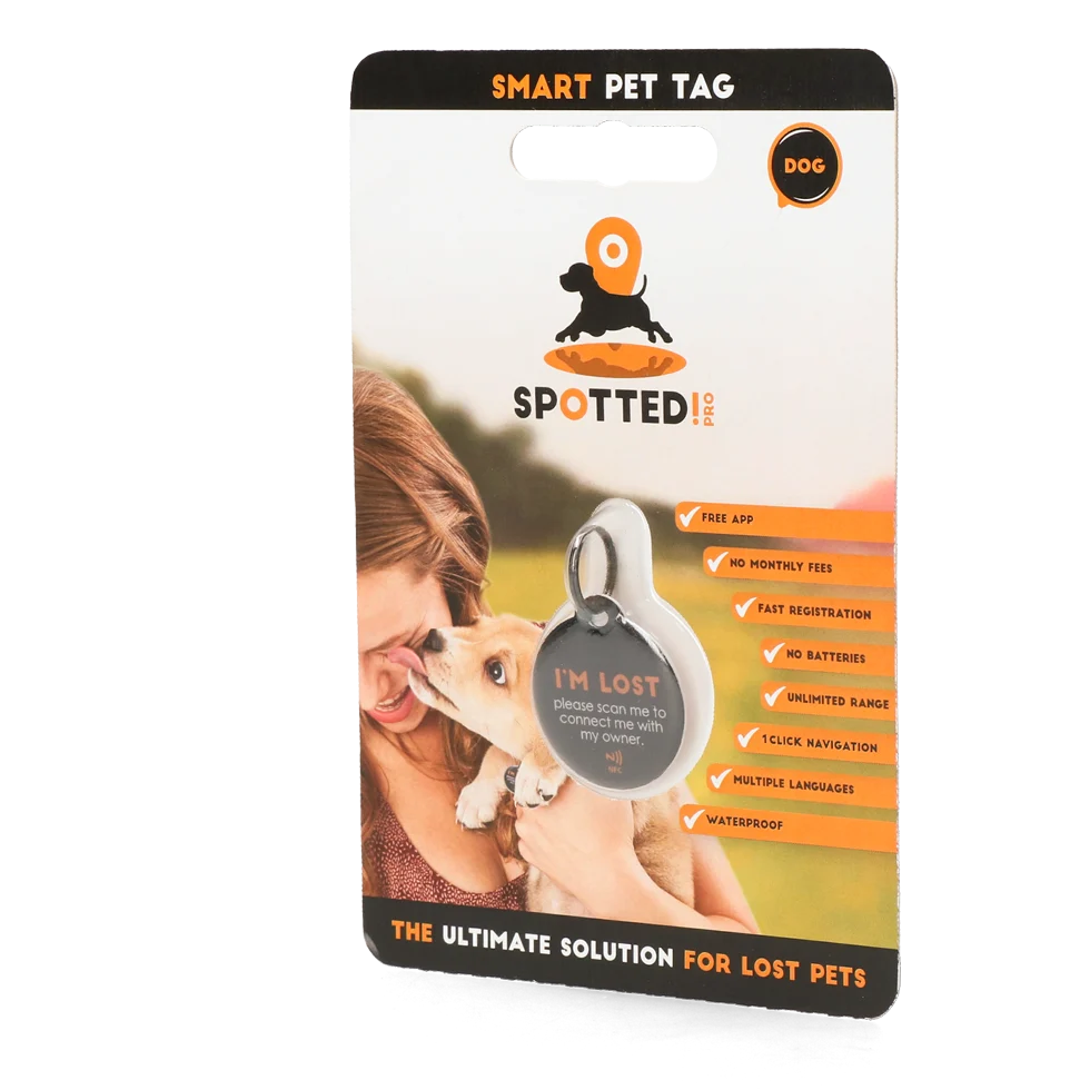 Medaglietta per cani e gatti M, impermeabile – Spotted! Pro - immagine 1