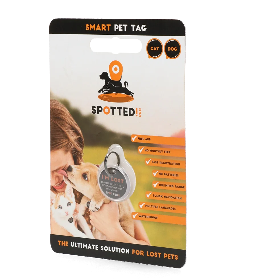 Medaglietta per animali S per cani e gatti, impermeabile – Spotted! Pro - immagine 1