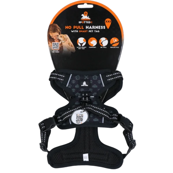 Pettorina per cani anti trazione con maniglia, grigio scuro XXS – Spotted! Pro No Pull
