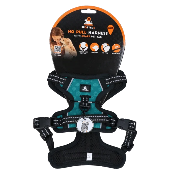 Pettorina per cani anti tiro con maniglia, verde XXS – Spotted! Pro No Pull